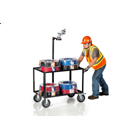 Multipurpose cart designed for rugged use on nearly any construction site.
