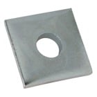 Washer, Square, Size 1-1/2 Inches x 1-1/2 Inches, Bolt Size 3/8 Inch, Thickness 3/16 Inch, Electro-Galvanized Steel