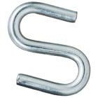 S-Hook, 1 in. overall length, 3/16 in. opening size, Low Carbon Cold Drawn Steel,1/4 in. eye diameter, 11 GA wire size