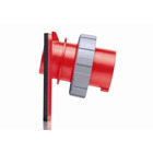 30 Amp, 277/480 Volt 3PY, IEC 309-1 & 309-2, 4P, 5W, Inlet North American Pin & Sleeve Receptacle, Industrial Grade, IP67, Watertight, - Red