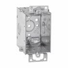 Eaton Crouse-Hinds series Switch Box, (1) 1/2", 2, NM clamps, 2-1/2", Steel, (1) 1/2", Ears, Gangable, 12.5 cubic inch capacity