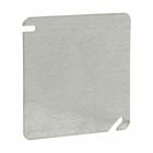 Eaton Crouse-Hinds series Square Cover, 4", Steel, Flat blank
