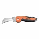 Cable Skinning Utility Knife w/Replaceable Blade, This folding utility knife features a heavy-duty hawkbill blade that is easily replaceable to eliminate the need for sharpening
