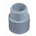 Male Terminal Apadpter, Size 2 Inches, Length 2.093 Inches, Outer Diameter 2.713 Inches, Material PVC, Color Gray, For use with Schedule 40 and 80 Conduit, Pack of 50