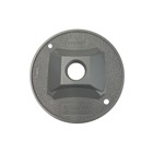 Round Standard Lamp Holder Cover, 4-1/8 Inch Diameter, Hub Size 1/2 Inch, Silver, Aluminum, One Tapped Hole
