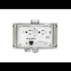 PANEL INTERFACE CONNECTOR WITH ETHERNET SWITCH, PANEL MOUNT HOUSING, UL TYPE 12, GFCI DUPLEX INSIDE-OUTLET, NO CB