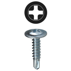 Wafer Head Self Drilling Screw, Steel material, #8 x 1/2 in. Size, Zinc Plated Finish, Phillips drive type, #2 bit size, Patented Invincibox Packaging