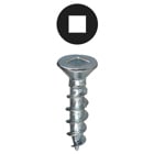 Flat Head Wood Screw, Steel material, #10 x 1 in. Size, Zinc Plated Finish, Square drive type